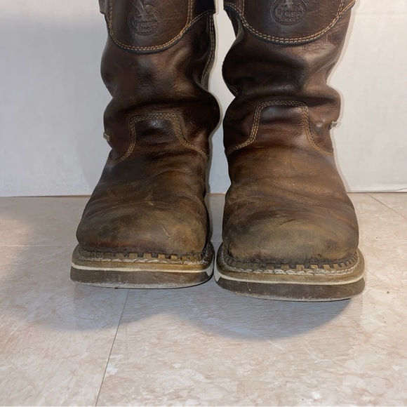 Georgia Boot 10” Wedge Waterproof Pull On Work Boot Brown Men Size 11.5 Medium main image 8